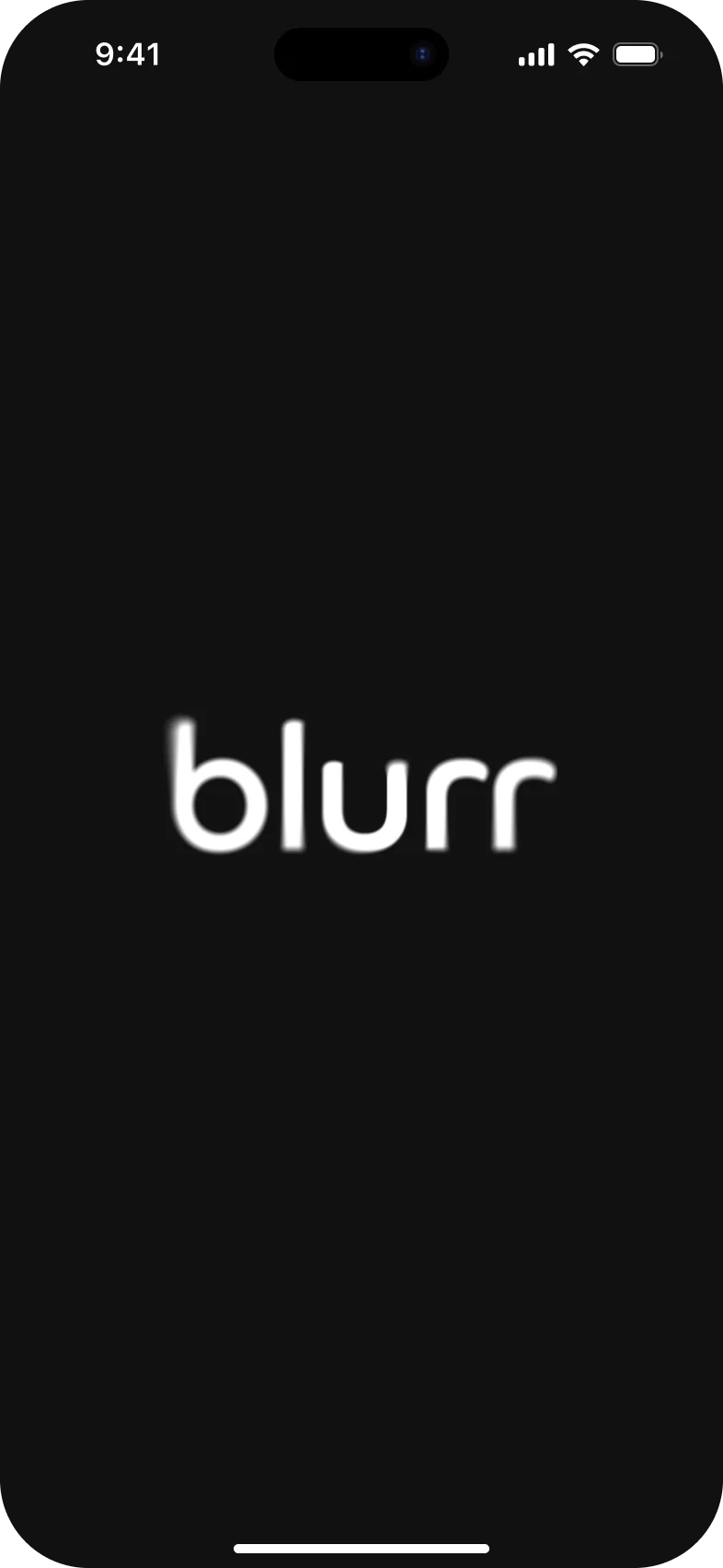 Blurr splash screen