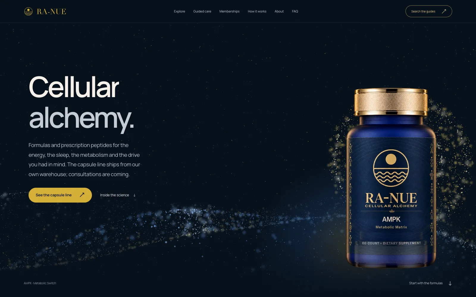 RA·NUE homepage: Cellular alchemy.