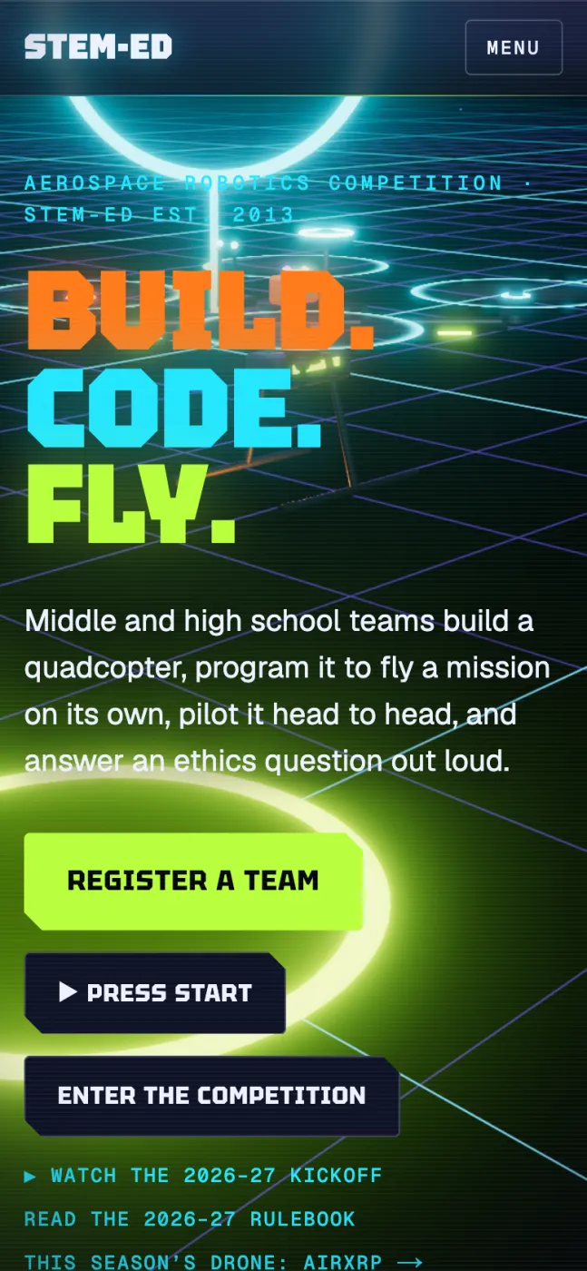 STEM-ED homepage on a phone